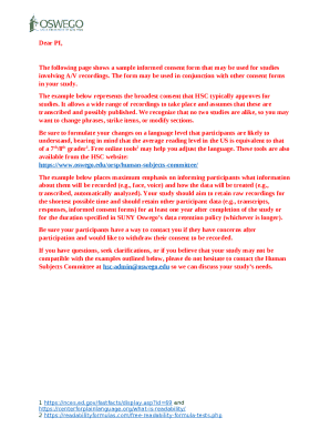 Audio/Visual Recording Consent Doc Template | pdfFiller