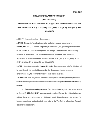 Fillable Online OMB 3150-0120, Draft Federal Register Notice for NRC ...