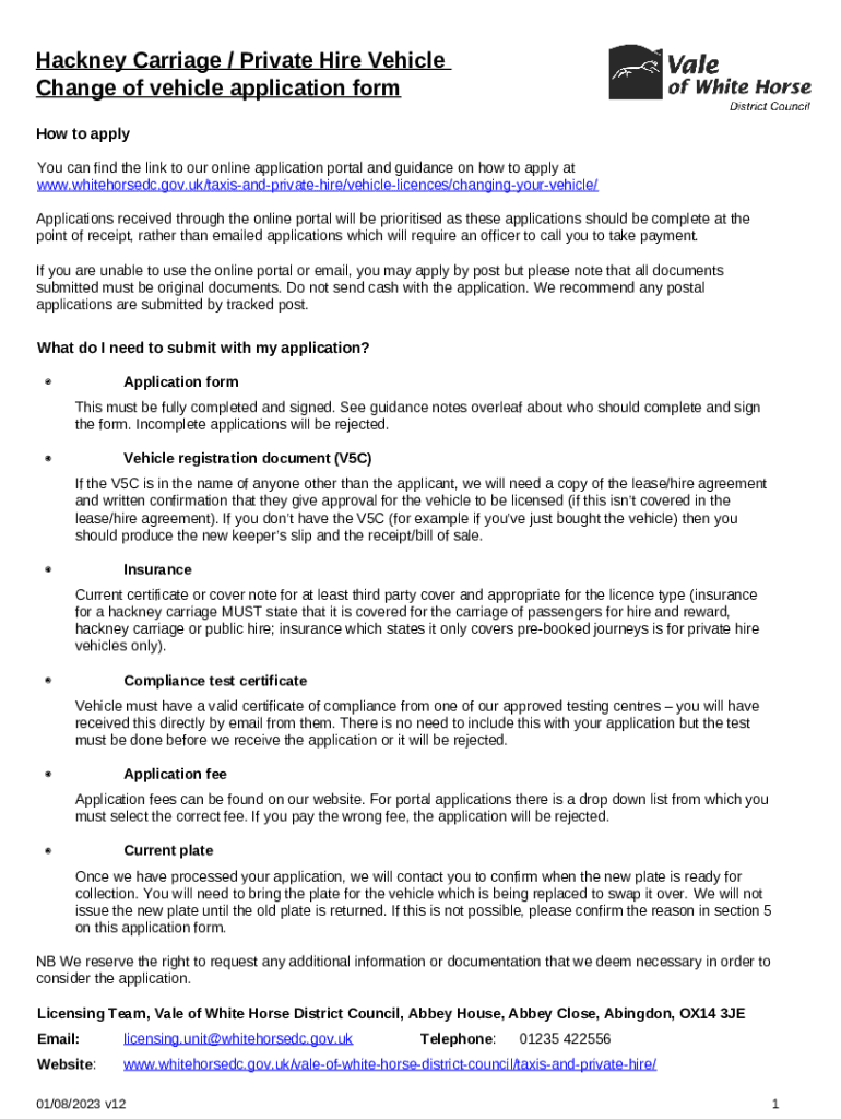 hackney carriage and private hire driver licence application Doc