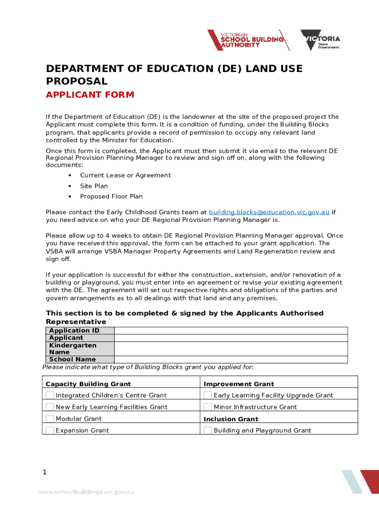 Building Blocks Grants Land Use Proposal Doc Template pdfFiller