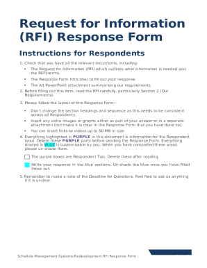 Request for Information (RFI) Response Form
