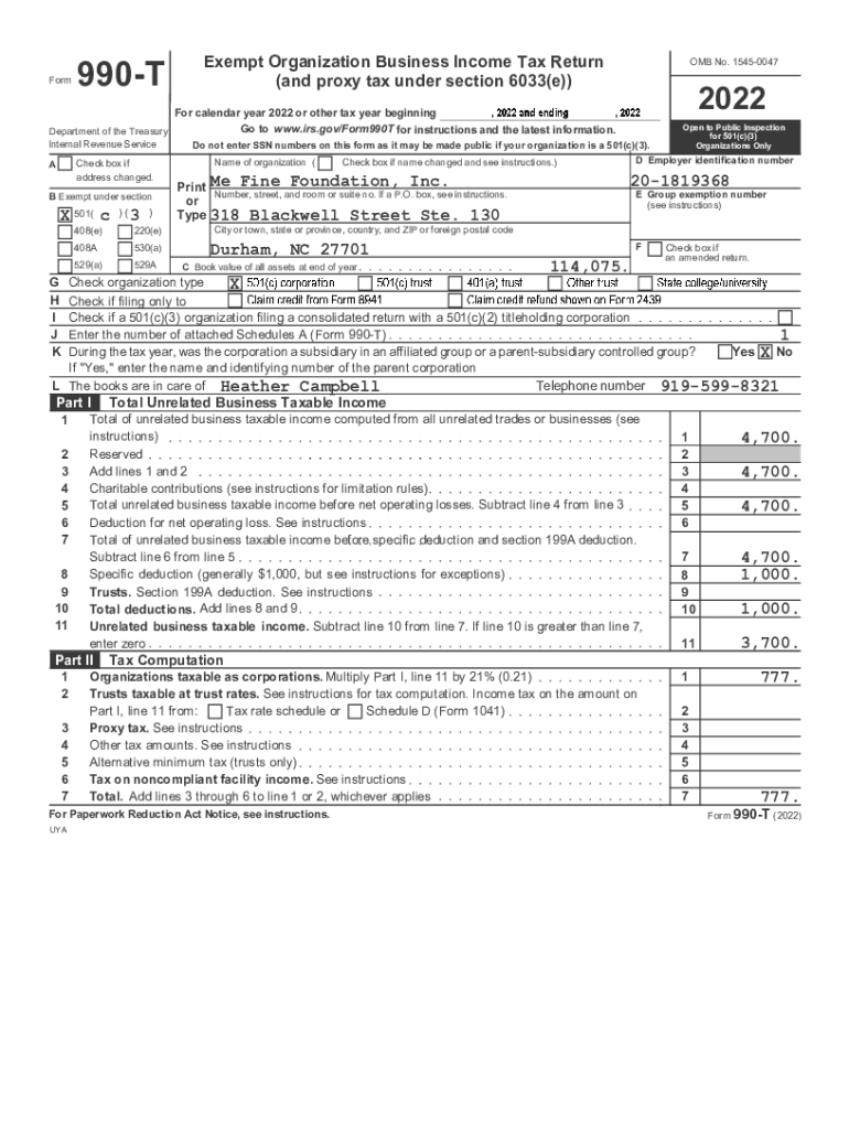 Fillable Online IRS Form 990 T For Exempt Organizations Fax Email Print fillable-online-irs-form-990-t-for-exempt-organizations-fax-email-print