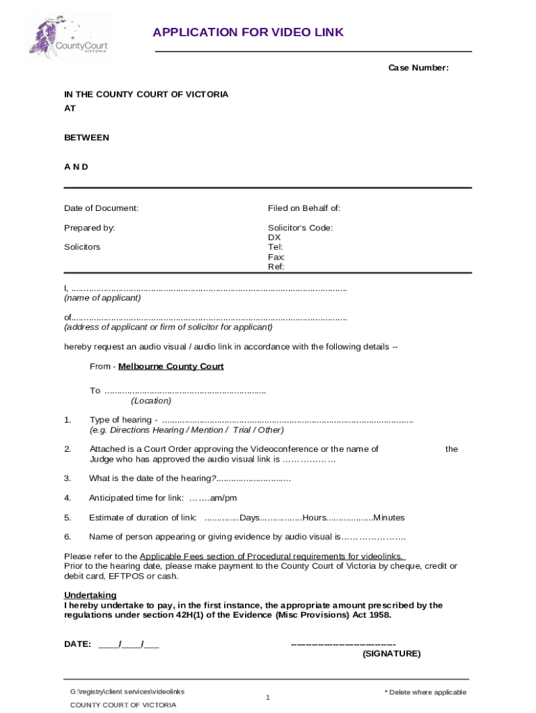 Audio Visual Link or Audio Link Call Setup Doc Template pdfFiller