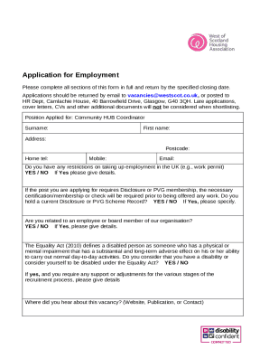 Application form - Form A