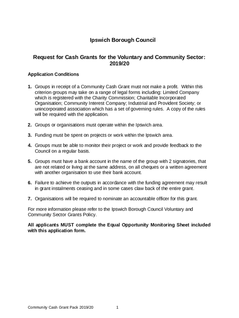 Community Support Grant Application Doc Template pdfFiller
