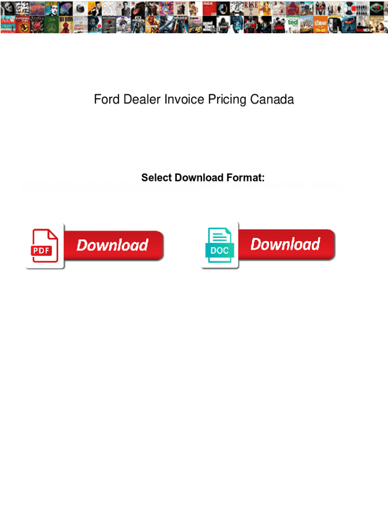 Fillable Online Ford Dealer Invoice Pricing Canada. Ford Dealer Invoice