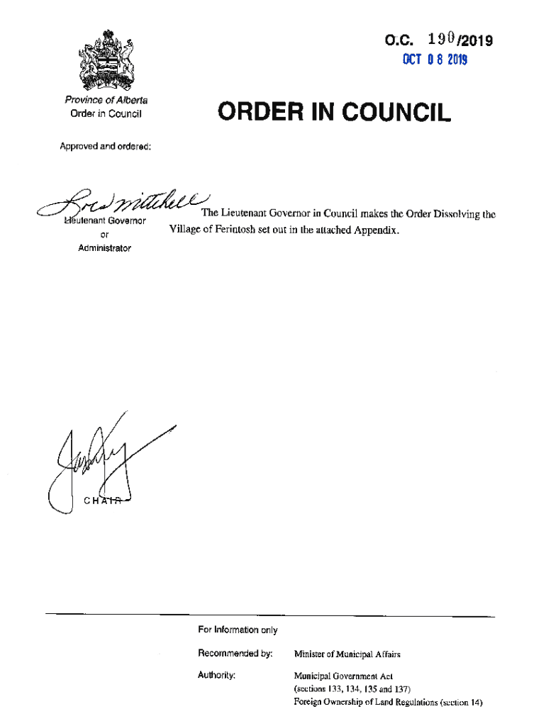 Fillable Online Village of Ferintosh. Dissolution Fax Email Print