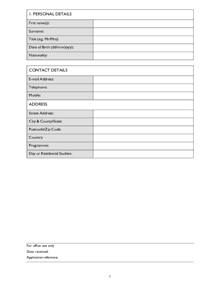 Fillable Online Edward James Foundation Bursary Application Form Fax