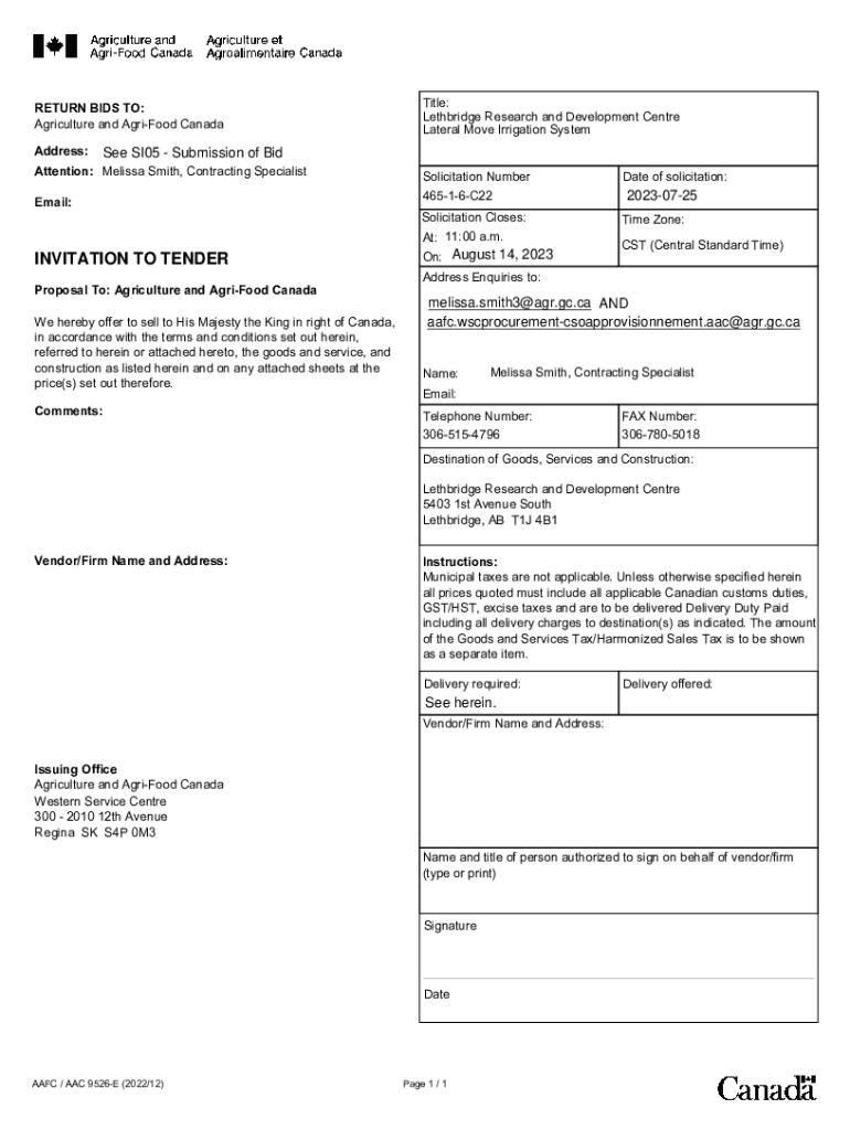 Fillable Online Lateral Move Irrigation System Tender Notice