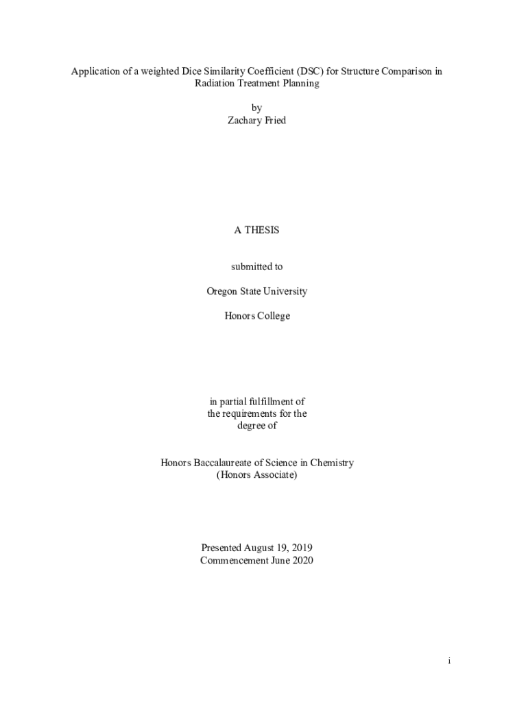 Fillable Online ir library oregonstate Application of a weighted Dice Similarity Coefficient
