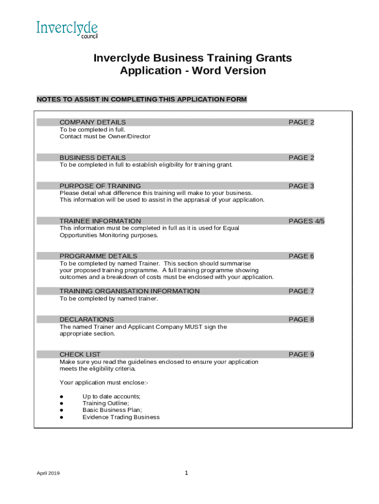 glasgow training grants application Doc Template pdfFiller
