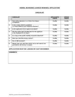 License Renewal Application Doc Template | pdfFiller