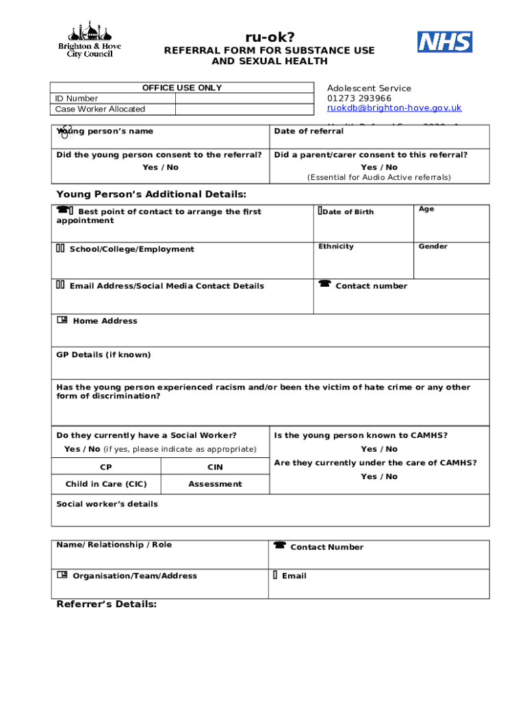 Referral to Infant and Toddlers Program and Intake Doc Template pdfFiller