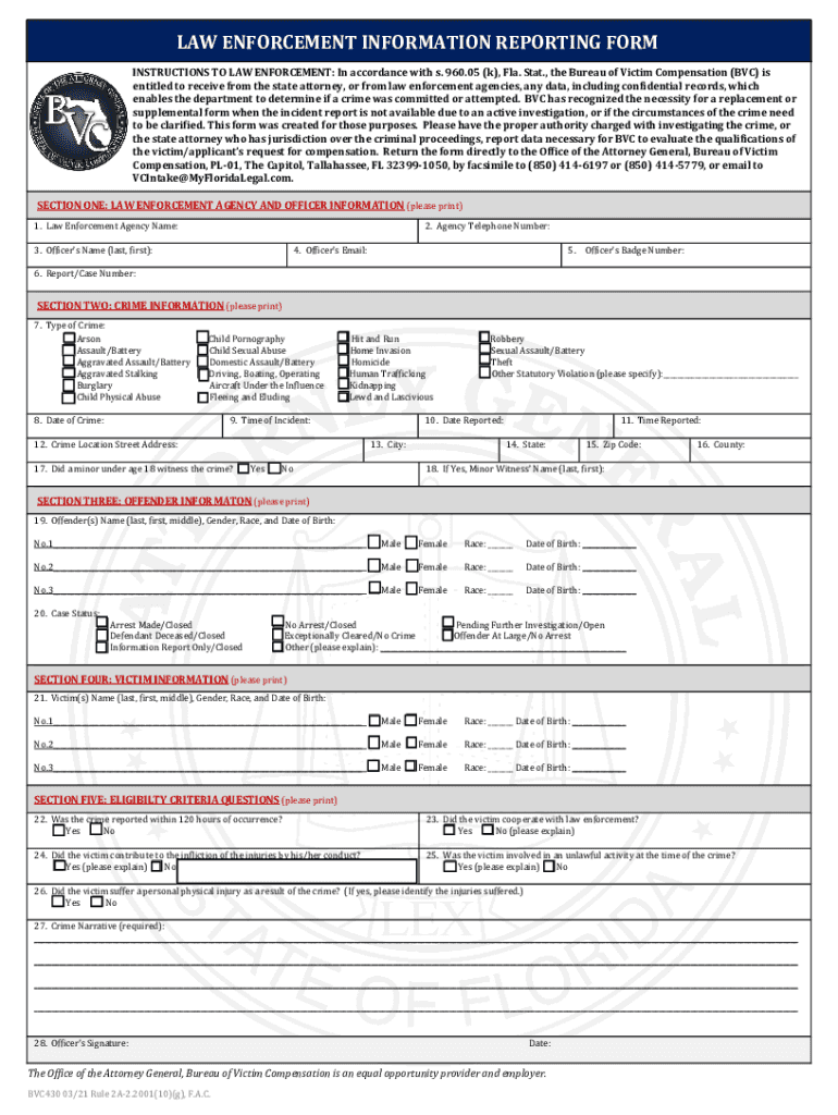 Application for Victims CompensationMy Florida Legal Preview on Page 1