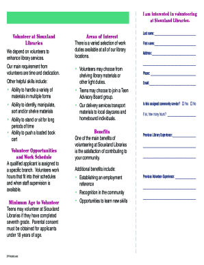 Volunteer Form Siouxland Libraries