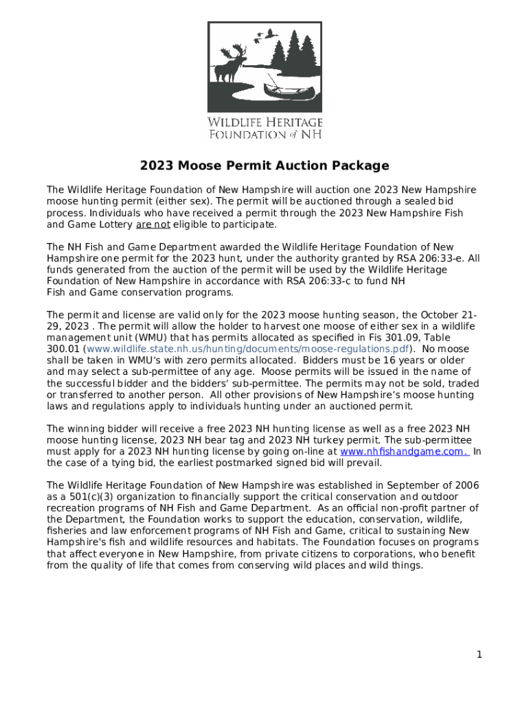 Moose Permit Moose Game Species Hunting Doc Template pdfFiller