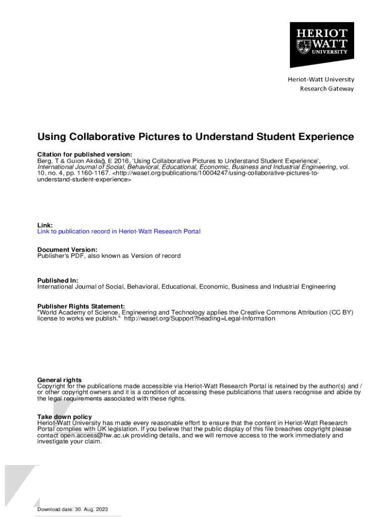 Fillable online using collaborative pictures to understand student