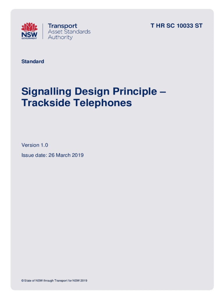 Fillable Online T HR SC 10033 ST Signalling Design PrincipleTrackside