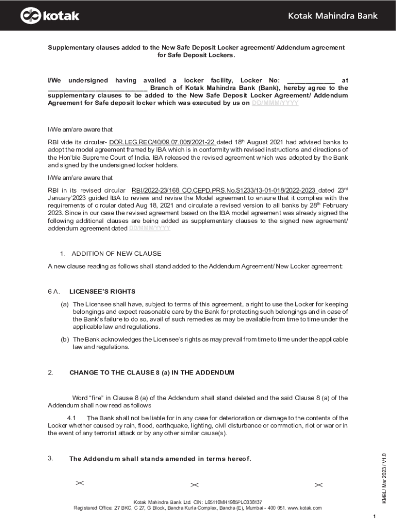 Fillable Online Accceptance Letter for Supplementary clauses to be