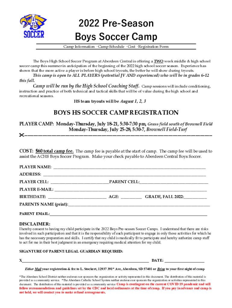 Fillable Online Soccer Camps Hosted by Carnegie Mellon Men's Fax