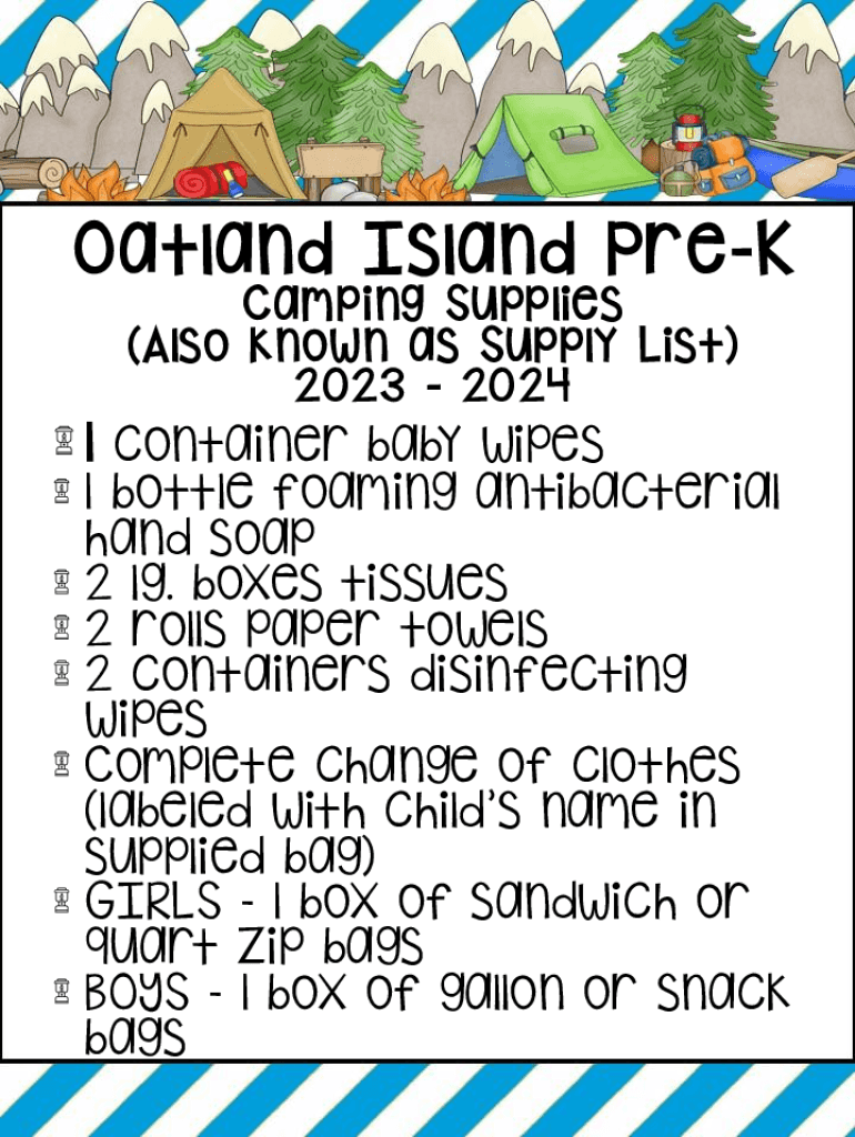 Fillable Online Oatland Island Wildlife Center School Supply List Fax