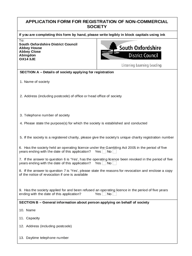 Free South Oxfordshire District Council PDF s Doc Template pdfFiller