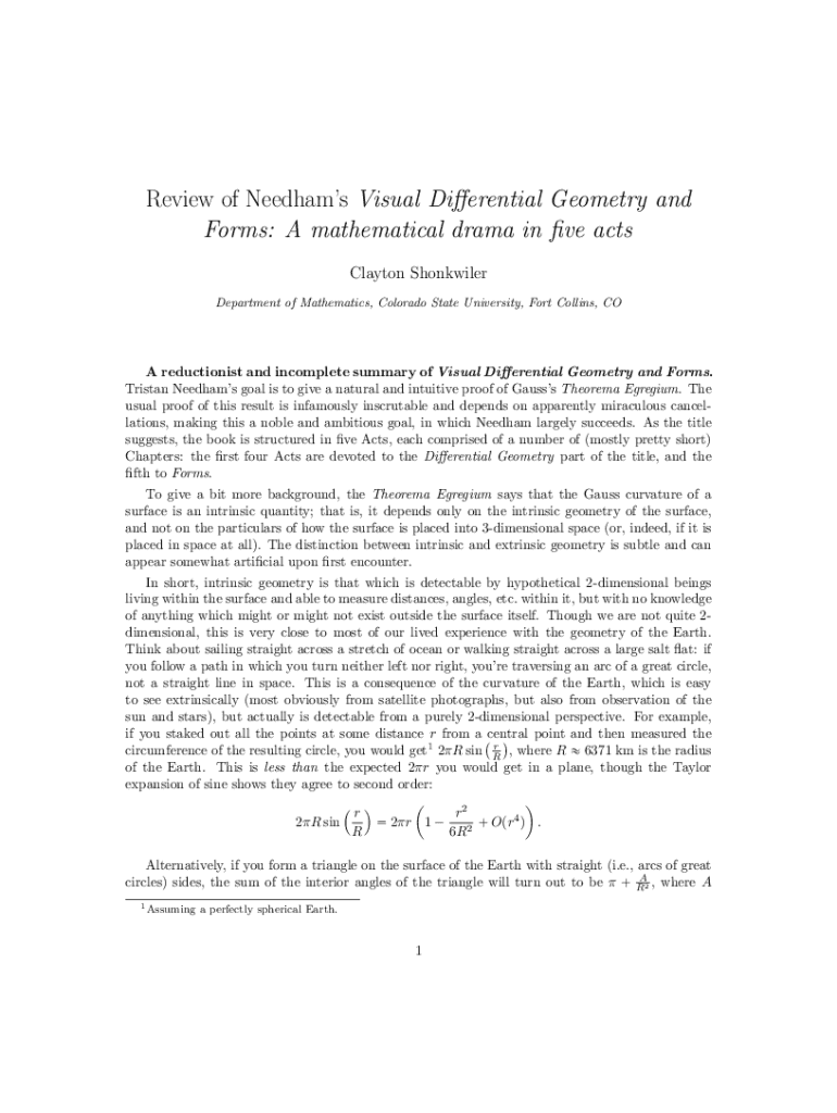 Fillable online review of tristan needham s visual differential