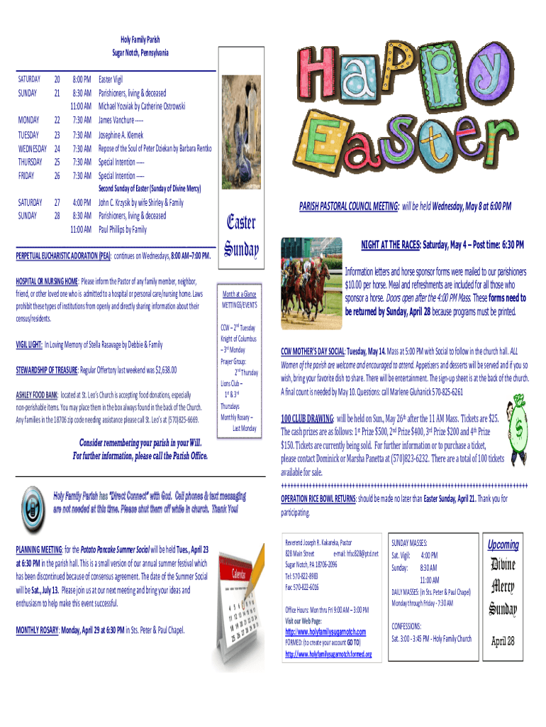 Fillable Online Holy Family Parish Sugar Notch PA Join My Church Fax