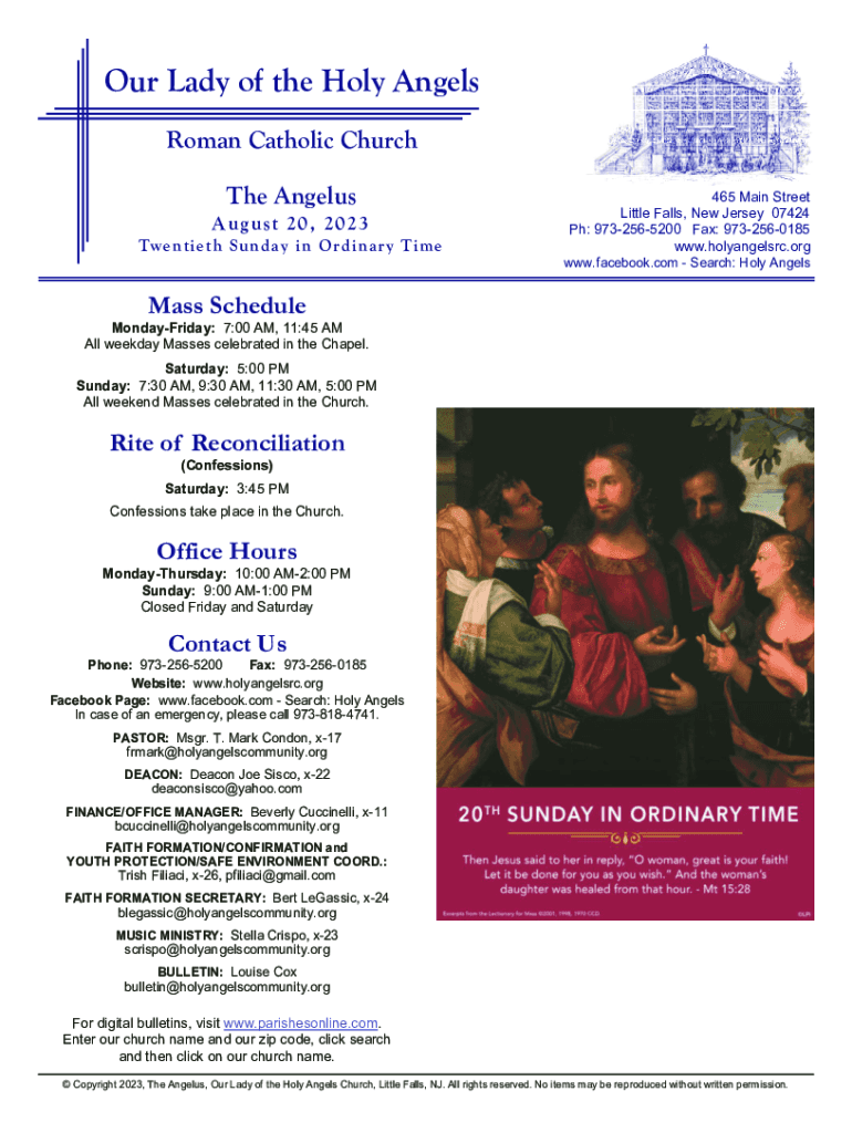 Fillable Online Twentieth Sunday in Ordinary Time Daily Readings