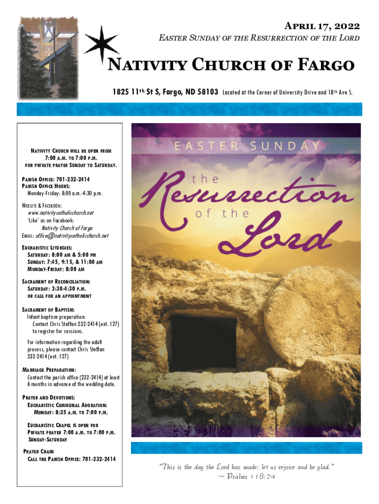 Fillable Online Nativity Church of FargoFargo ND Fax Email Print