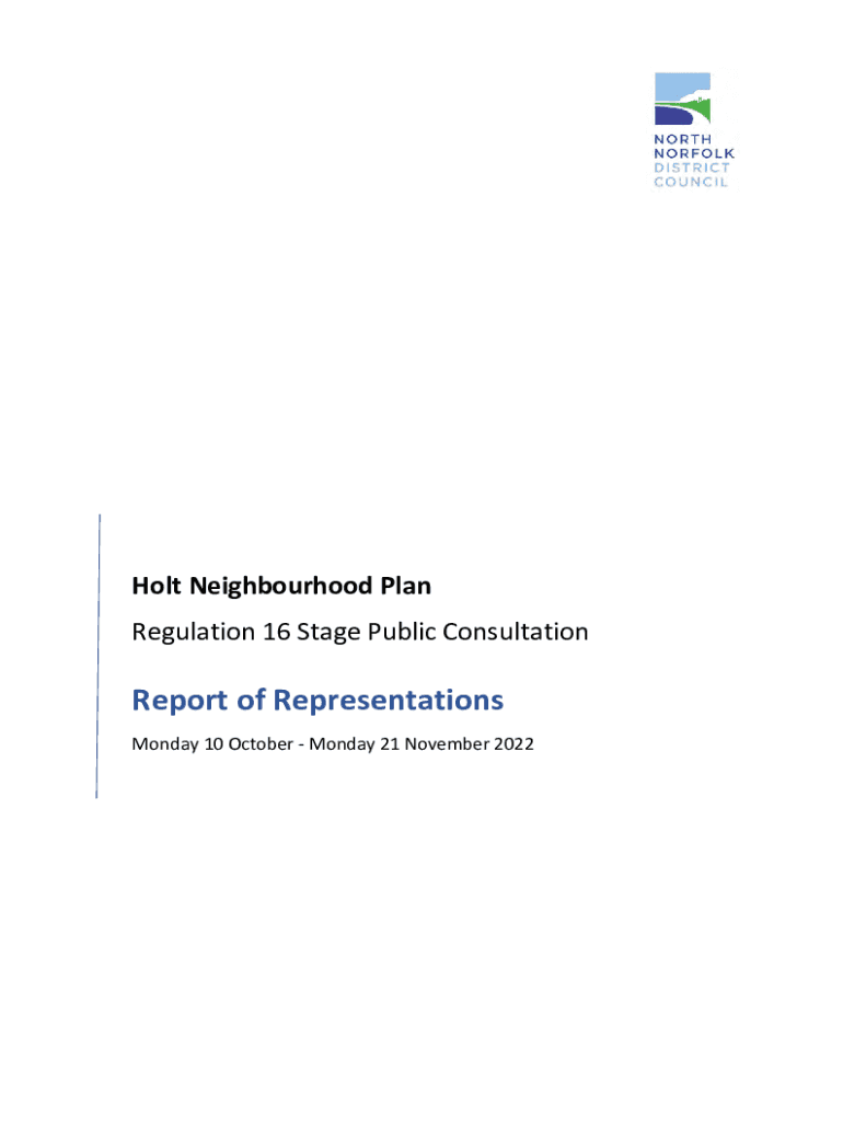 Fillable Online Draft Neighbourhood Plan for Holt nearing final stages