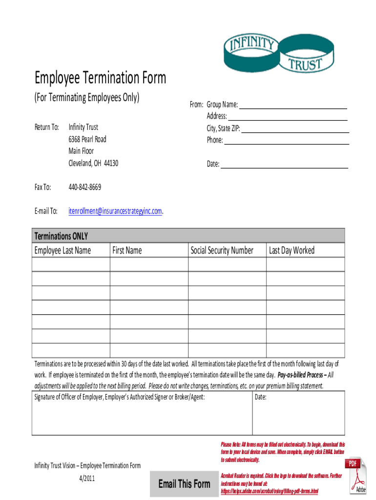 Fillable Online Notice of Service Termination Form Minnesota.gov Fax