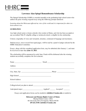 Lawrence Alan Spiegel Remembrance Scholarship The ...