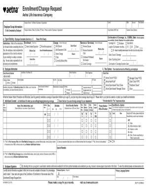 Oregon-Vermont Large Group Employee Enrollment/Change Request - Aetna. Oregon-Vermont Large Group Employee Enrollment/Change Request