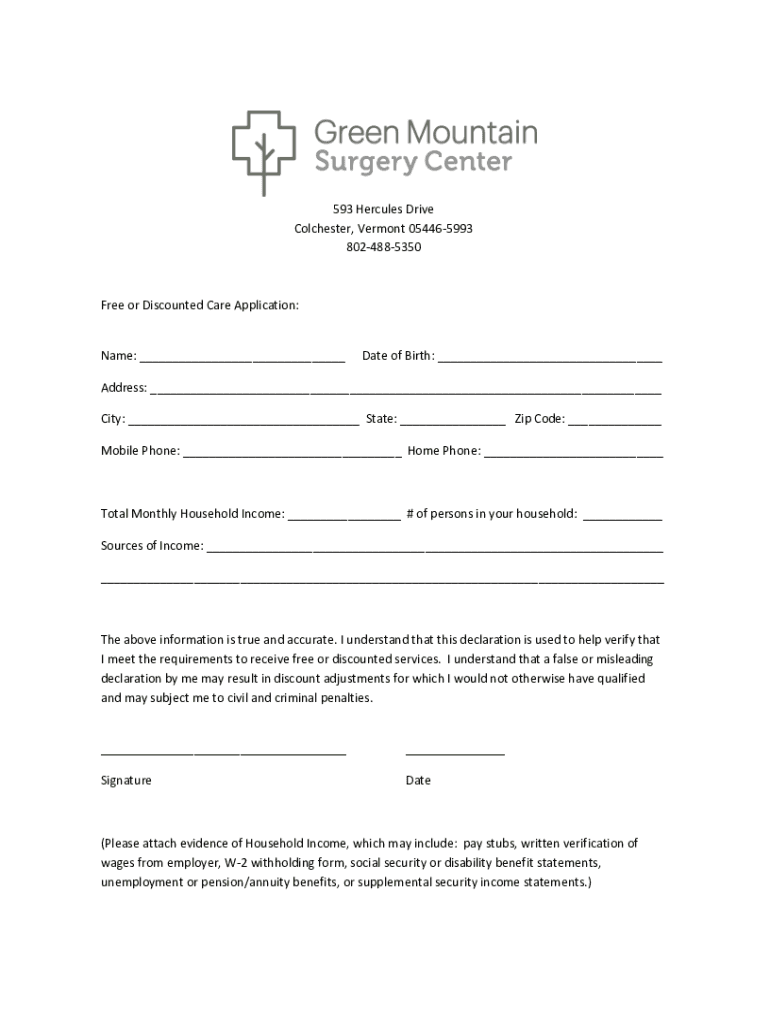 Fillable Online 593 Hercules Drive Colchester, Vermont 054465993 802