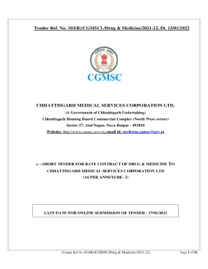 Magnesium tenders in Chhattisgarh