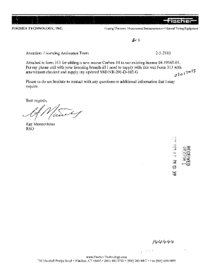 Fischer Technology, Inc., Amendment Request dtd 2/5/2010.