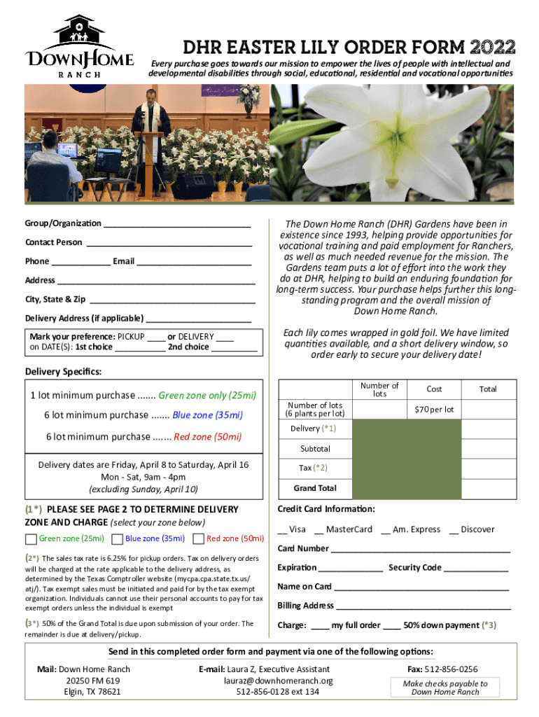 Fillable Online A New Leaf clients prepare Easter Lilies for customers