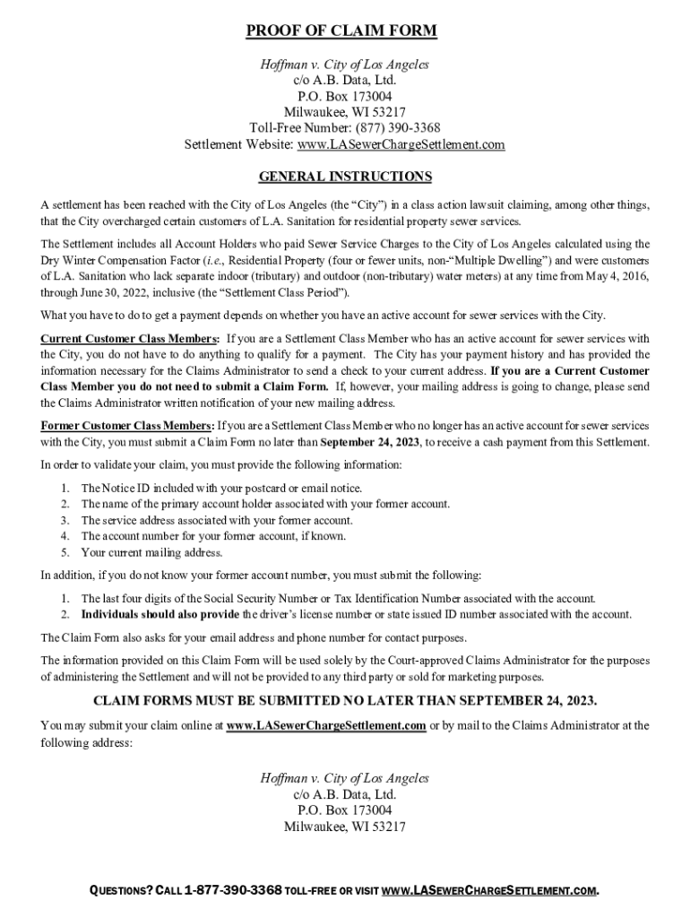 Fillable Online If you paid Sewer Service Charges to the City of Los Fax Email Print pdfFiller