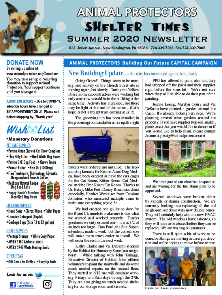 Fillable Online ANIMAL PROTECTORS OF ALLEGHENY VALLEY Home Fax Email Print pdfFiller