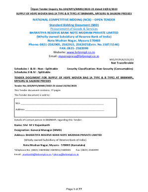 Supply of Hdpe Woven Bags (A Type &amp;amp; B Type) at Brbnmpl ...