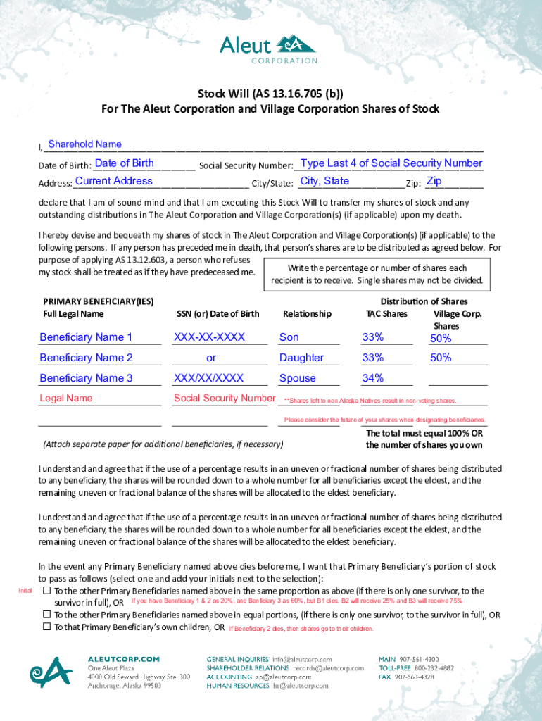 Fillable Online Page i Eklutna, Inc. Shareholder Relations Manual