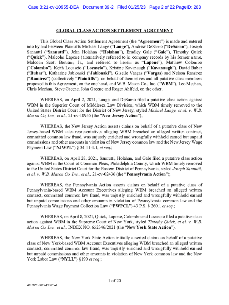 Fillable Online 1 SETTLEMENT AGREEMENT In re: Kia Hyundai Vehicle ...