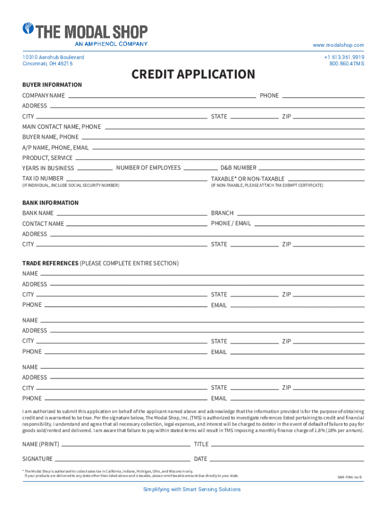 printable business credit application forms Preview on Page 1