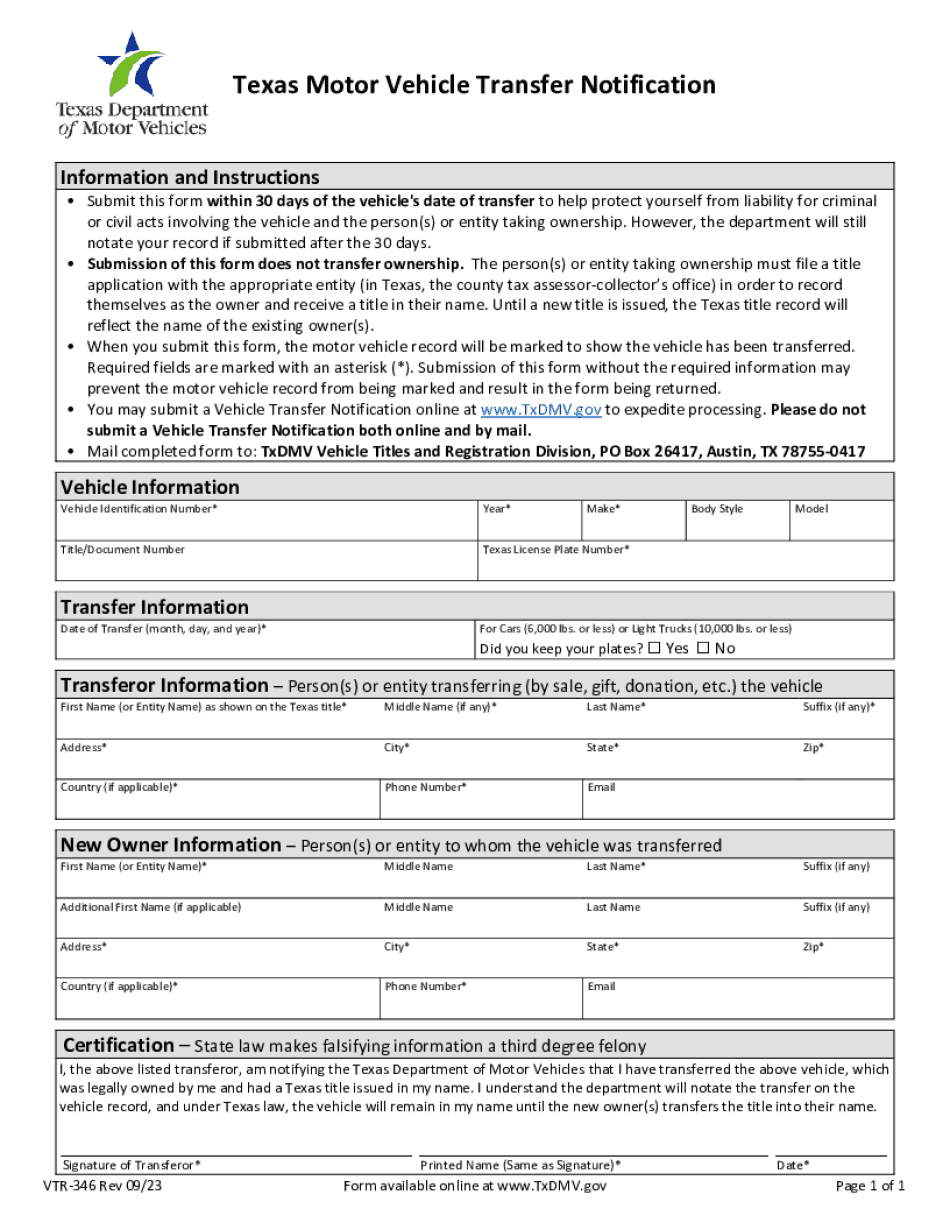 Form 130 U - Texas Dmv Title & Registration - Formswift