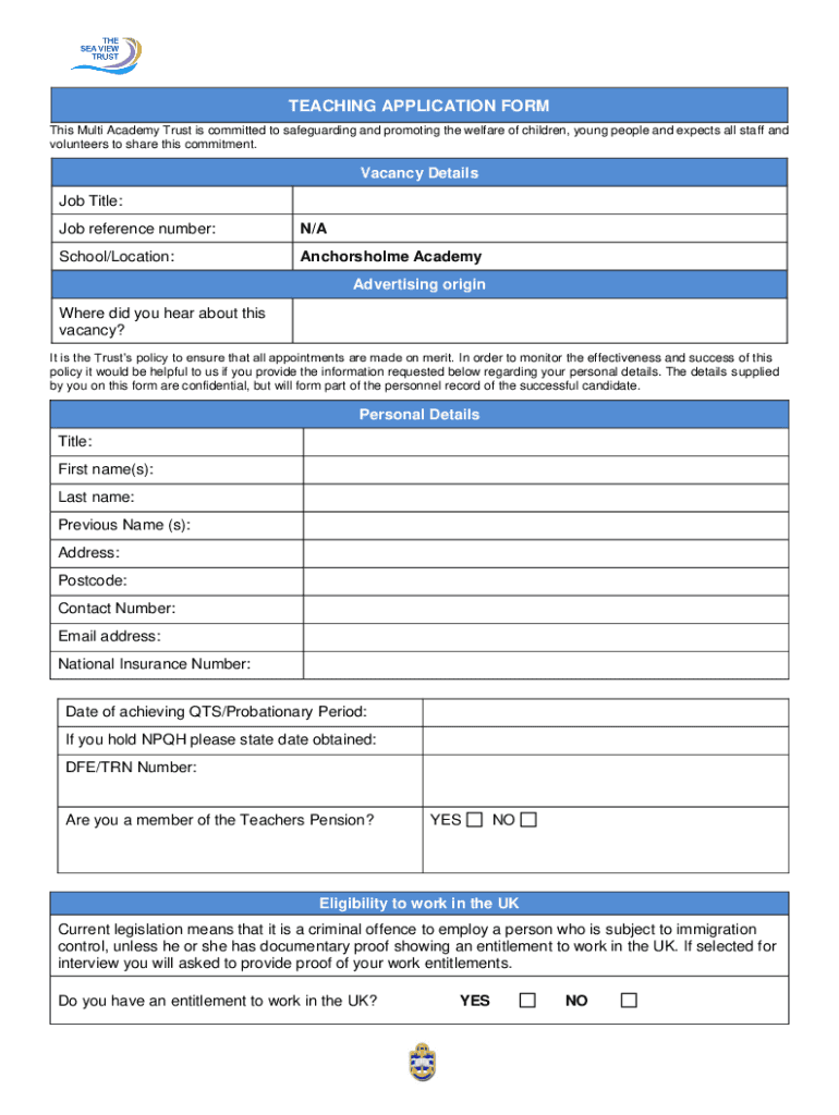 Fillable Online Download: Level 3 Teaching Assistant Application Form ...