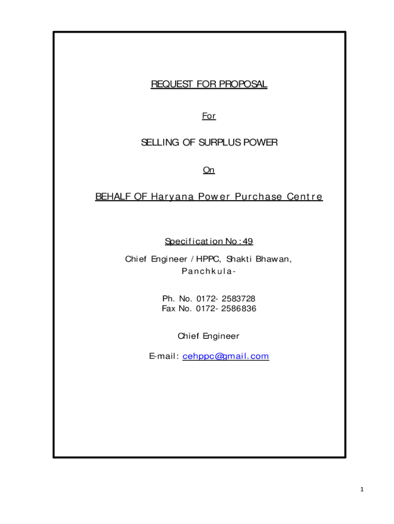 Fillable Online uhbvn org To The Chief Engineer, Haryana Power Purchase