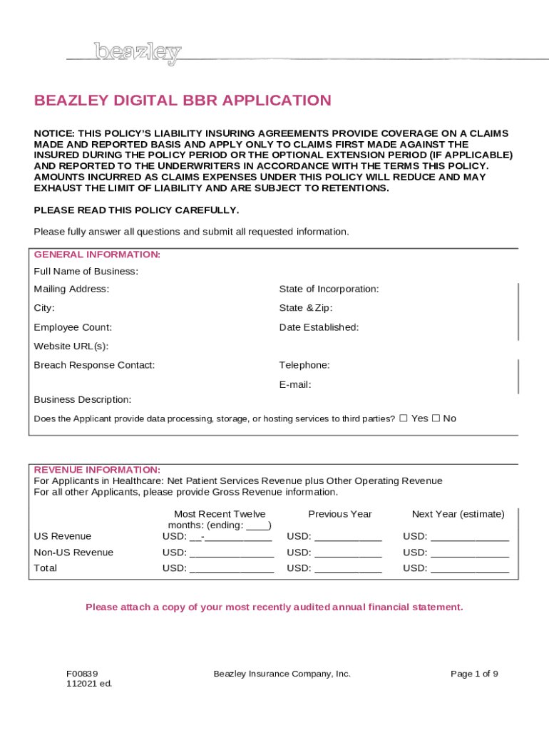 F00839 112021 ed. Beazley Digital Application ASME Doc Template