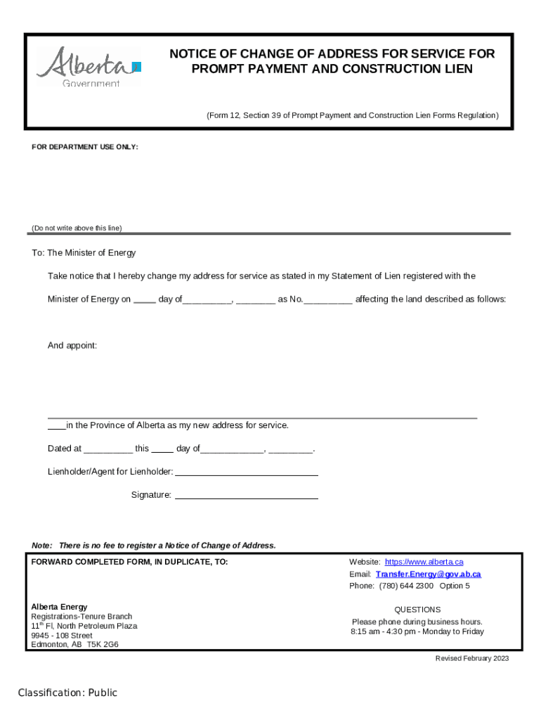 Alberta Prompt Payment and Construction Lien Act FAQ's Doc Template