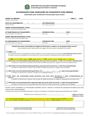 Brazil Passport Authorization for Minors